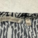 Soft Surroundings  Raven Shift Black and White Dress  3/4 Sleeve Ikat Print Rayon Photo 11