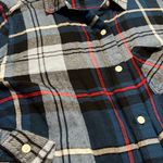Bongo  Women’s Blue Plaid Rayon‎ Flannel Shirt Large Photo 1