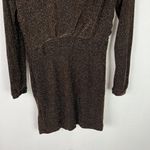 Mango MNG Metallic Gold Black Long Sleeve Mini Dress Size XS EUC W2572 Photo 12