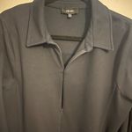 ME + EM Navy Blue Collared Zip Up Midi Dress Size 16 Photo 4