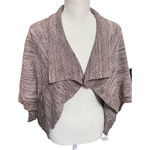 Liz Lange  Womens Beige Brown Cardigan Sweater sz L shrug shawl collar wrap Photo 0
