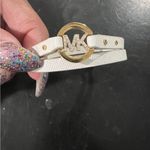 Michael Kors GOLD TONE,PAVE,LOGO,DOUBLE WRAP OFF WHITE LEATHER BRACELET MKJ3853 Photo 2