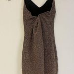 Unbranded Metallic Rose Gold Bodycon Dress Sleeveless Copper Cut Out Mini Slit Brown Photo 1