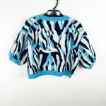 ZARA Wool Alpaca Blend Jacquard Puff Sleeves Animal Print Cropped Sweater Medium Photo 1