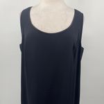 Vintage 90s Tom & Linda Platt Silky Sheath Dress Sleeveless Scoopneck Womens 16 Black Photo 2