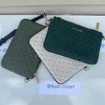 Michael Kors Racing Green Multi Crossbody Triple Pouch Jet Set Item Medium Bag Photo 0