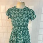 Olivia James The Label Green Dreamscape Pine Ruffles Smocked Lila Dress Small Photo 2
