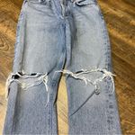 AGOLDE Jeans Riley High Rise Straight Crop Womens 27 Blue Button Fly Distressed Photo 5