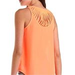 Bright orange cutout tank blouse top size small Photo 2