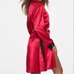 Frederick's of Hollywood  Aspen Mae Satin & Lace Red Robe Plus Small NWT Photo 1