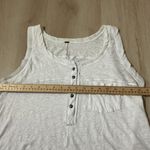 Free People White Linen Blend Button Up Pocket Tank Top Women's Size Medium Boho Photo 2