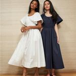 La Ligne Claire Midi Dress in Ivory White Size Medium Photo 1