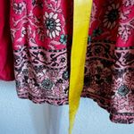 Lucky Brand  Babydoll Peasant Top Floral Sz XS Long Sleeves Orange Bohemian Photo 5