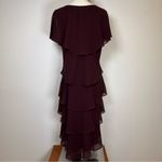 Slny Tiered Caplet Dress Rhinestone Detail Deep Plum Wine Color Women’s Size 14 Photo 7