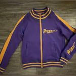 Rockstar Original Jacket size Small women’s purple and yellow cold shoulder Photo 2
