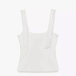 ZARA NWT bow straps structured white occasion fully lined thick top Photo 2
