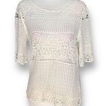 Anthropologie James Coviello Janice Top Cream Crotchet Knit Open Weave Scoopneck Photo 11