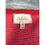 Deletta  Peplum Top Ruffle Hem Long Sleeve V-Neck Blouse Coral‎ Pink XSP Photo 2