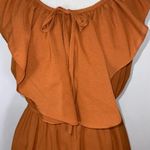 YA Los Angeles Burnt Sienna Sleeveless Ruffle Top Tier Bottom Casual Dress M Photo 5