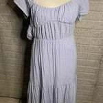 Lush Clothing NWOT Lush‎ Womens Purple Smocked Peasant Tiered Maxi Dress Size Medium Photo 0
