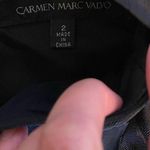 Carmen Marc Valvo Black Jacquard Bead & Sequined Embellished Cap Sleeve Dress Photo 6