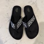 Coach  Jessalyn Signature Monogram Black Flip Flops Sandals thick sole Y2K preppy Photo 5