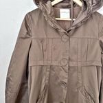 Anthropologie FUMBLIN' FOE x | Brown Pea Trench Coat Hood Hooded | Size Large Photo 5