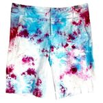 Daisy Fuentes Size 8 Shorts Singing Loud Tie Dye Handmade Blue Pink 11 Inch 1161 Photo 0