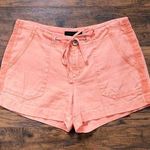 Anthropologie Sanctuary • Newport linen shorts orange drawstring waist cargo pockets beach Photo 0