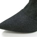 Brash  9 Booties Black Glitter Pointed Toe Pull On Sock Boots Stiletto Heel Spicy Photo 11