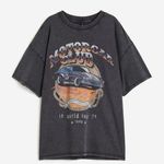 H&M Divided Black Motorcar Club Round Neck Oversized printed T-shirt Size XL Photo 0