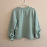 Alice + Olivia  Gaia Embroidered Blouson Sleeve Sweatshirt - Blue Photo 6