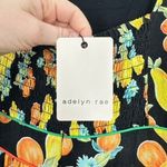Adelyn Rae Adeyln Rae Black Fruit Floral Print Tiered Midi Dress Tie Shoulder Smocked NWT Photo 8