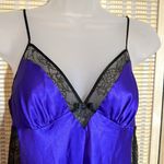Victoria's Secret Purple Long Camisole Teddy Black Lace Trim Medium M Photo 5