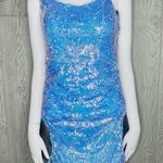M by MNK nwt color shifting sequin dress eras tour style dress roughing lg y2k Blue Photo 1