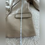 BCBGMAXAZRIA NWT  Latte Tan Faux Vegan Leather Oversized Fit Minimalist Blazer L Photo 14