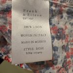 Frank & Eileen Frank Eileen Rose Linen Button Up Shirt Red Blue Floral Print Women L Photo 4