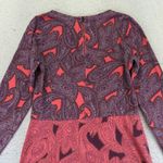 Boden Paisley Print Long Sleeve Cotton Dress Womens 4 Casual Purple Photo 4