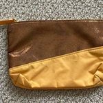 Ipsy  Cosmetic Case Sparkle Metallic Bag Yellow Gold 5” by 7.5” Like New Photo 0