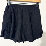 COMMENSE Black Textured Drawstring Waist Relaxed Fit Shorts Womens Size M Size M Photo 0