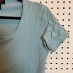 Escada Exclusively for Neiman Marcus Tee Top Ruched Sleeve Blue Size M Photo 1