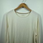 Chico's The Ultimate Tee Women XL Cream Crew Neck Long Sleeve Shirt Spring Relax Photo 3