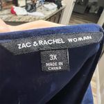 Zac and Rachel Woman 3X Navy Blue Pearl Embellished Long Sleeve Blouse Photo 10