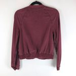 American Eagle  Womens Jacket Chambray Full Zip Pockets Burgundy XS Photo 1