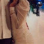 White Long Sleeve Mini Dress Size XS Photo 4