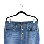 J.Crew Women's Blue High Waist Button Fly Strep Fray Skinny Denim Jeans Pants 32 Photo 2