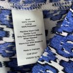 Talbots New Jumpsuit Size 8 P Womens Blue White Geometric Ikat Viscose Photo 7