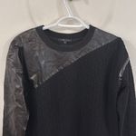 Ohne Titel Black Crew neck geometric quilt leather detail sweatshirt size S Photo 1