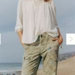 Anthropologie  The Wanderer Pants Women's 25 Green Linen Blend Cargo Stretch Y2K Photo 3