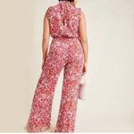 Ali & Jay ANTHROPOLOGIE TROUBADOUR RED FLORAL JUMPSUIT OPEN BACK FEMININE & FLOWY Photo 2